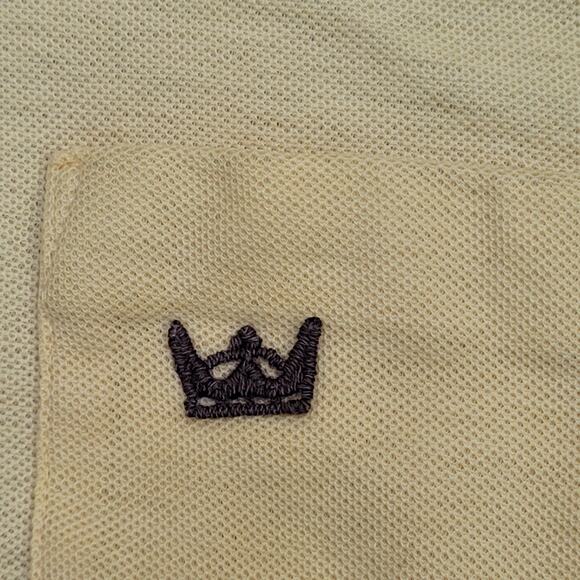 Vintage 80s MOD Crown Polo Shirt Small 17x25 Yellow - Picture 7 of 11